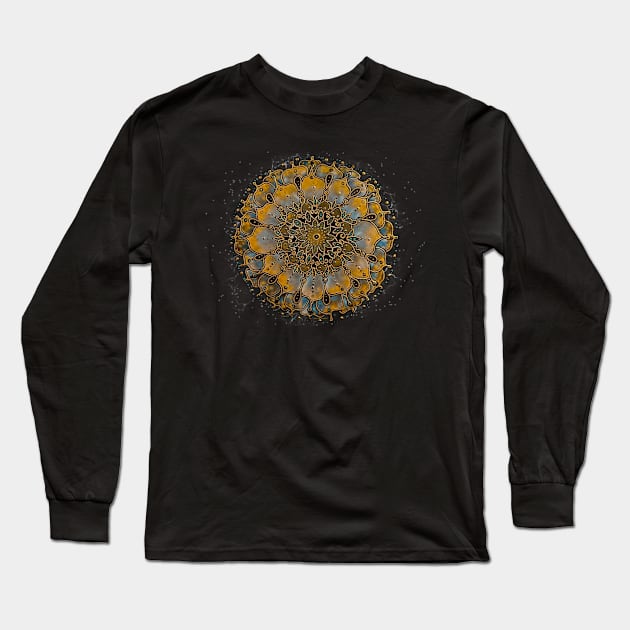 Cosmic Sunflower Star Seed in Space Long Sleeve T-Shirt by Julie Ann Stricklin